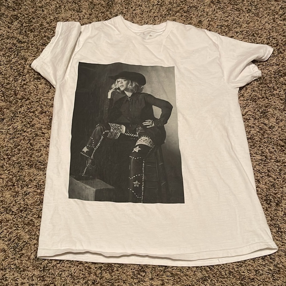 Beyonce White Cowboy Carter Graphic T-Shirt